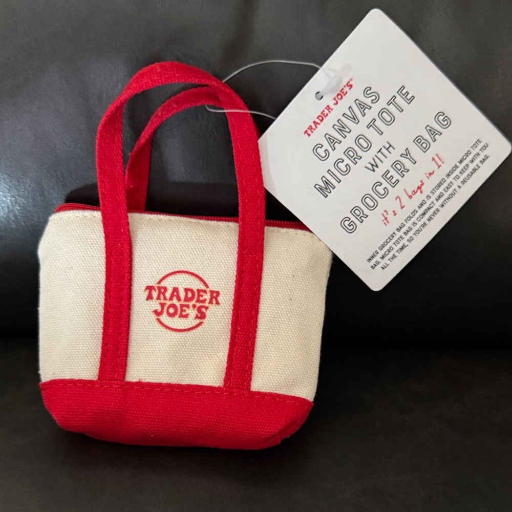 Red & Cream Canvas Micro Tote